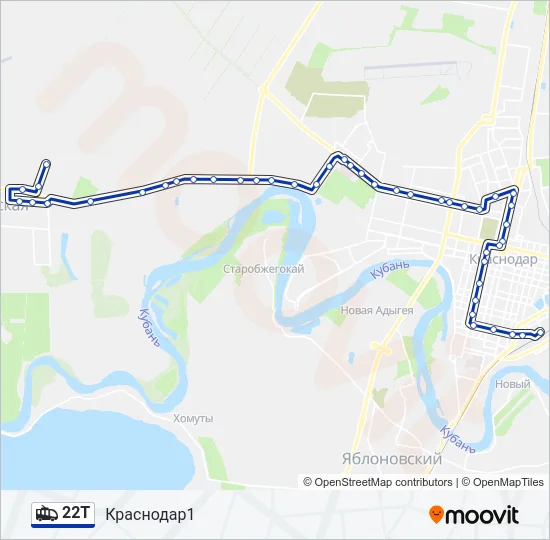 22Т Trolleybus Line Map