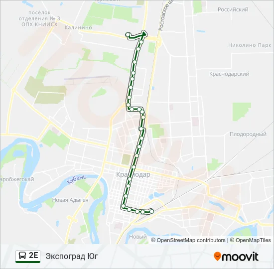 2Е Bus Line Map