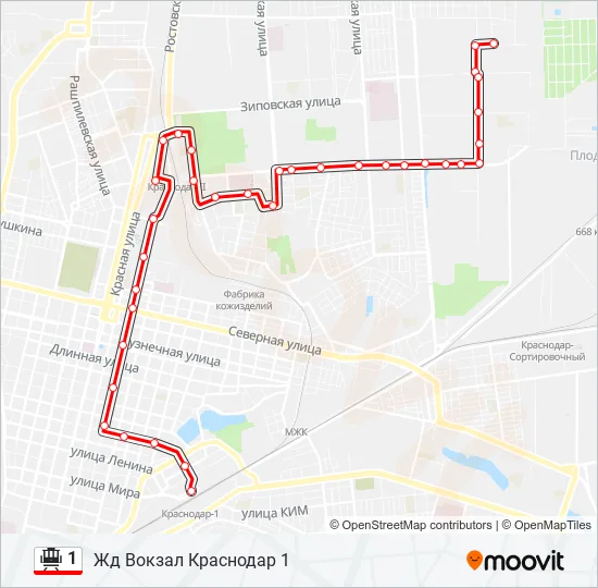 1 Tram Line Map