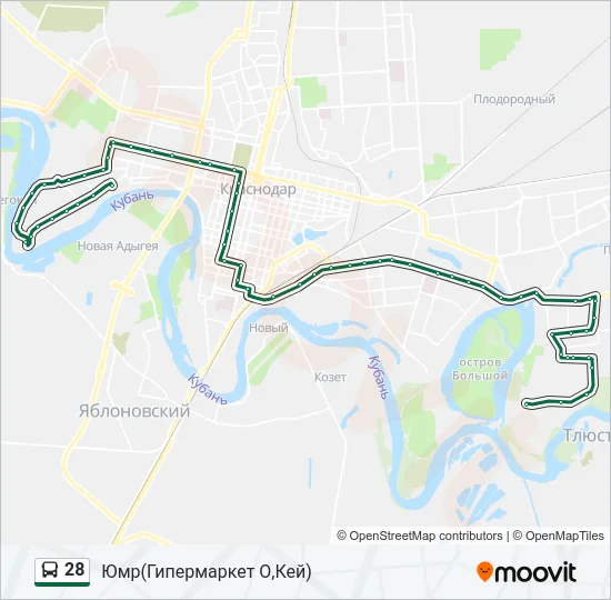 28 Bus Line Map