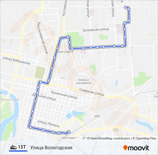Троллейбус 15Т: карта маршрута
