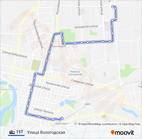 15Т Trolleybus Line Map