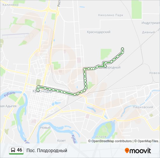 Маршрут 46: расписание, карты и остановки - Пос. Плодородный (Обновлено)