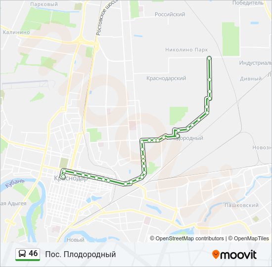 Автобус 46: карта маршрута