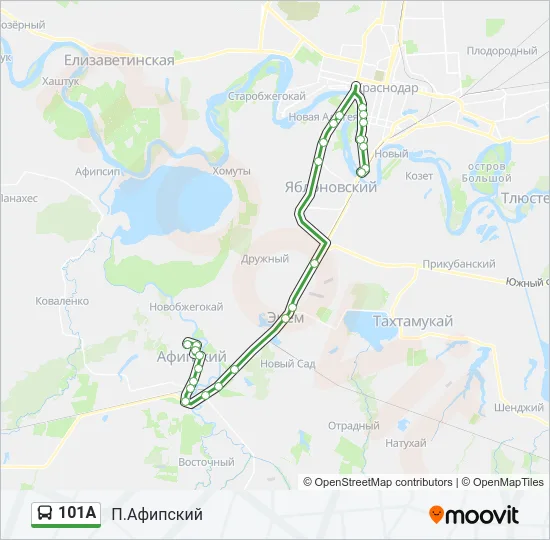 101А Bus Line Map