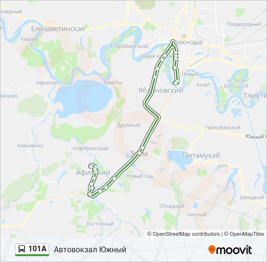 101А bus Line Map