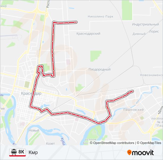 8К Tram Line Map