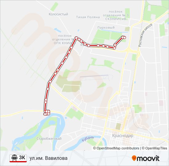 3К Tram Line Map