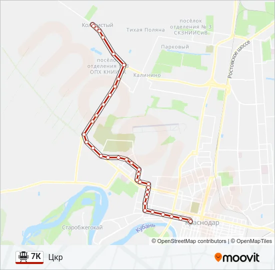 7К Tram Line Map