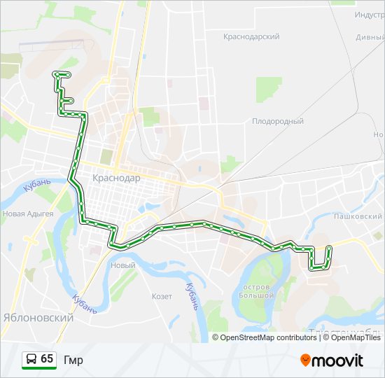 65 bus Line Map