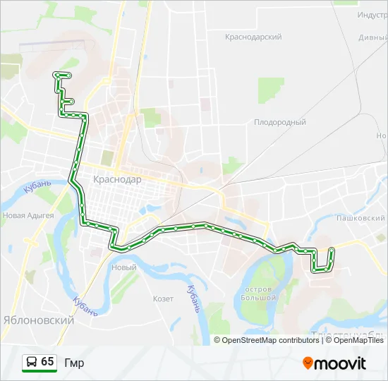 65 Bus Line Map