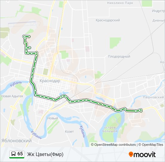 65 bus Line Map