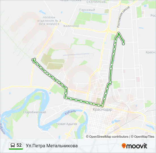 Автобус 52: карта маршрута