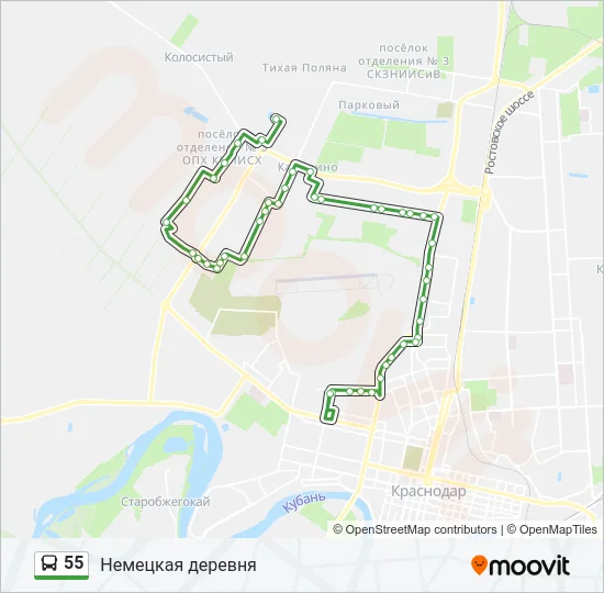 Автобус 55: карта маршрута