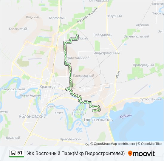 51 bus Line Map