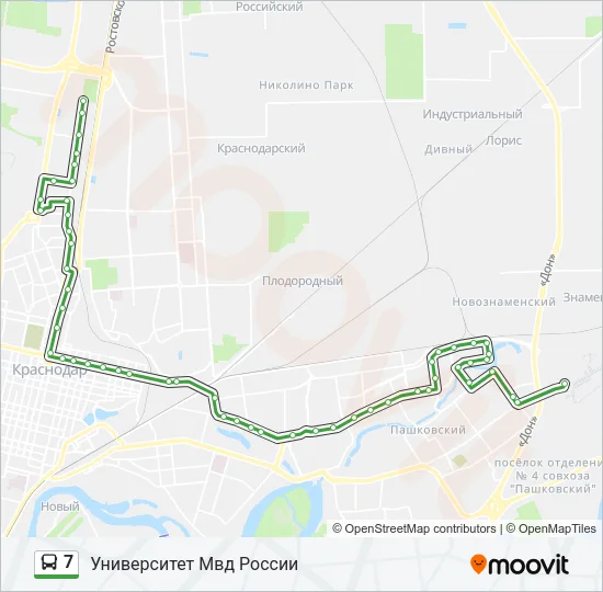 Автобус 7: карта маршрута