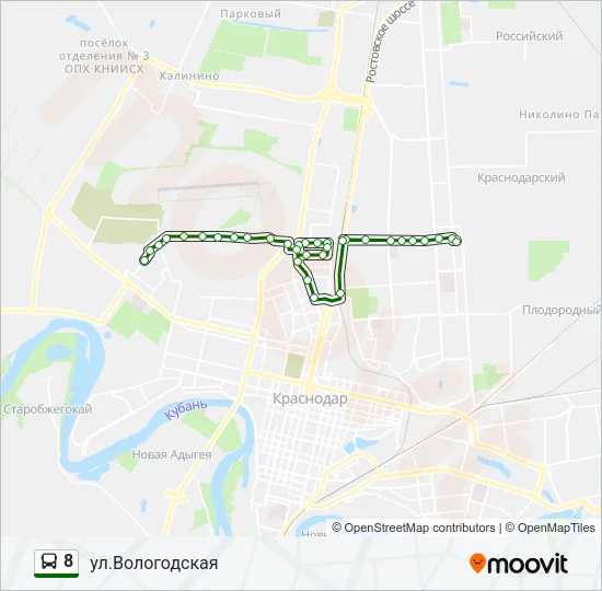 Автобус 8: карта маршрута