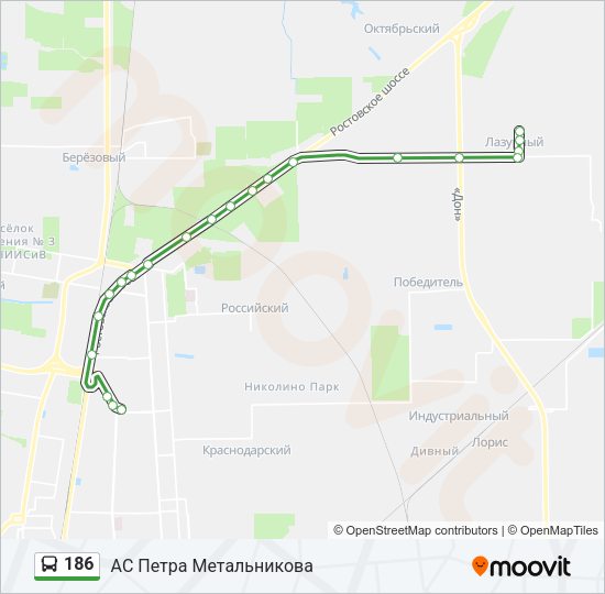 186 Bus Line Map