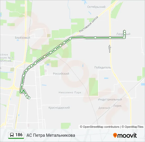 186 Bus Line Map
