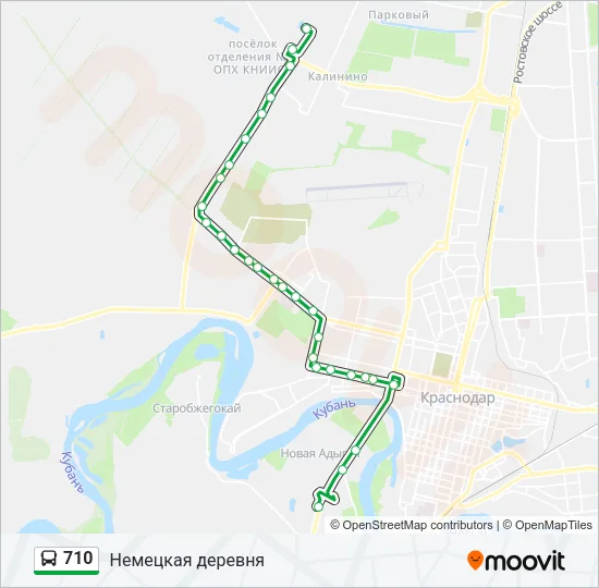 Автобус 710: карта маршрута