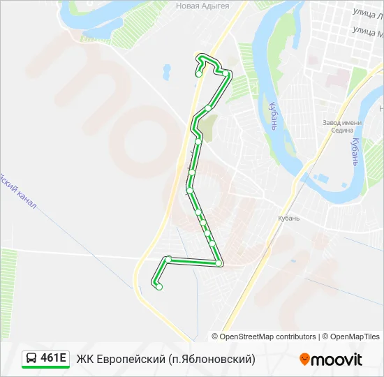 Автобус 461Е: карта маршрута
