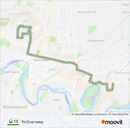 Маршрут автобуса 13 череповец на карте с остановками