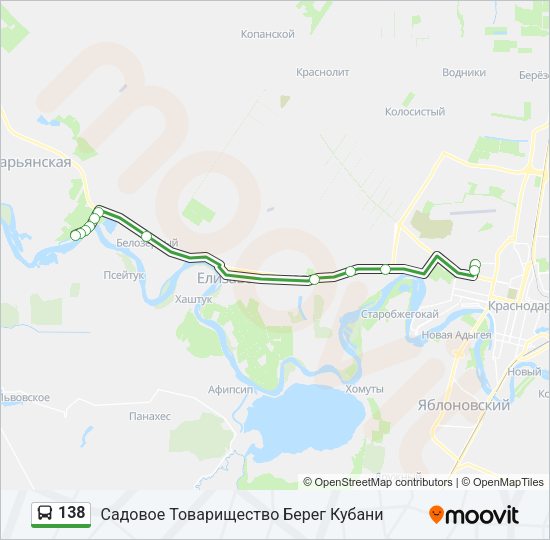 Автобус 138: карта маршрута