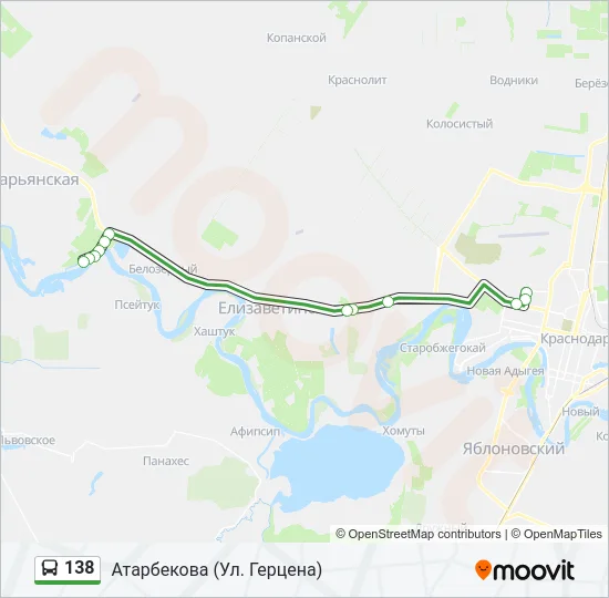 Автобус 138: карта маршрута