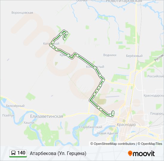 Автобус 140: карта маршрута