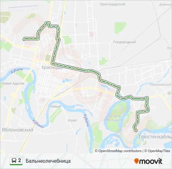 Автобус 2: карта маршрута