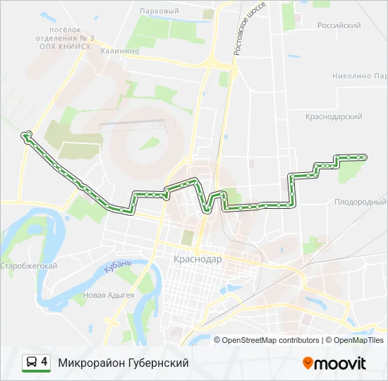 Автобус 4: карта маршрута