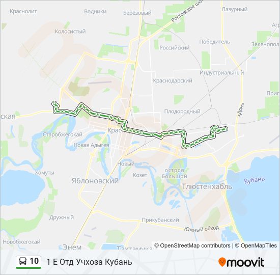 Автобус 10: карта маршрута