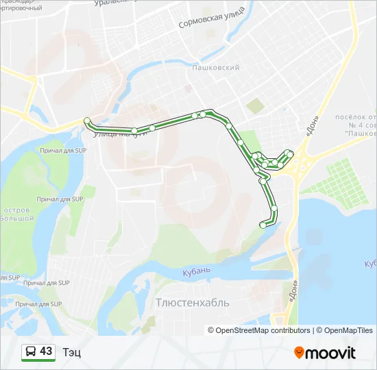 43 Bus Line Map