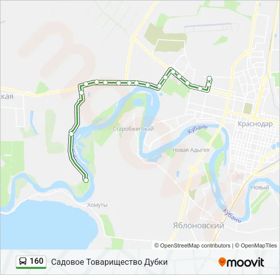 Автобус 160: карта маршрута