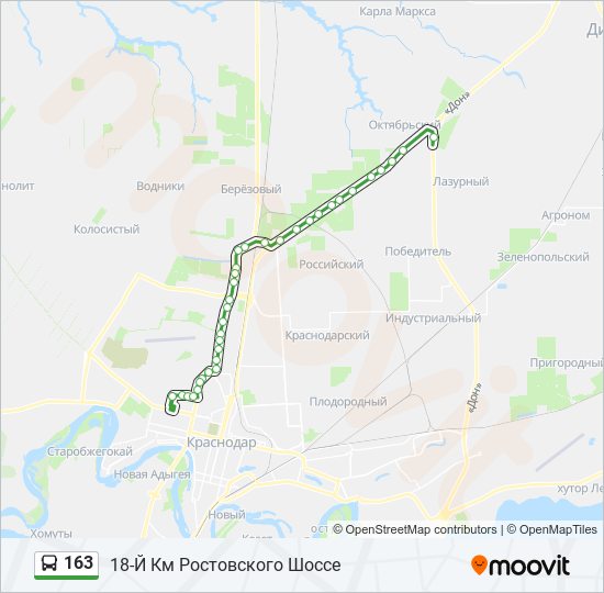 163 bus Line Map