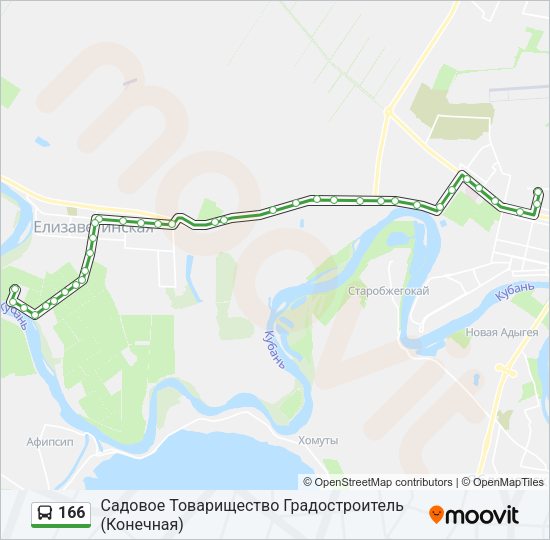 Автобус 166: карта маршрута