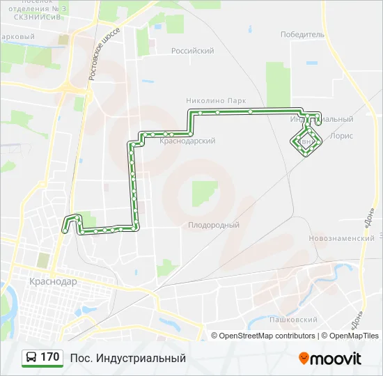 Автобус 170: карта маршрута