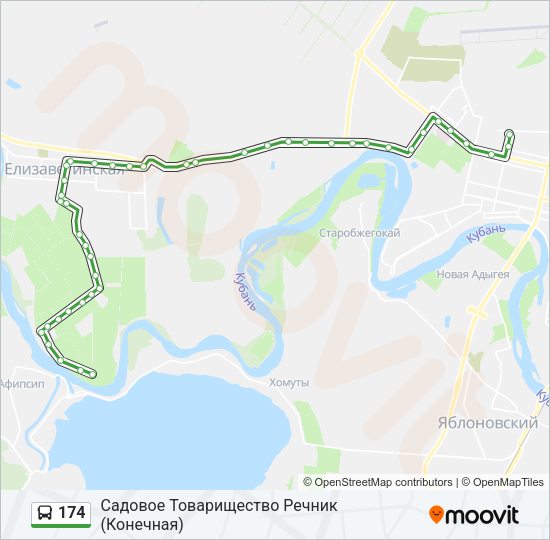 Автобус 174: карта маршрута