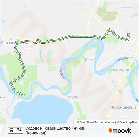Автобус 174: карта маршрута