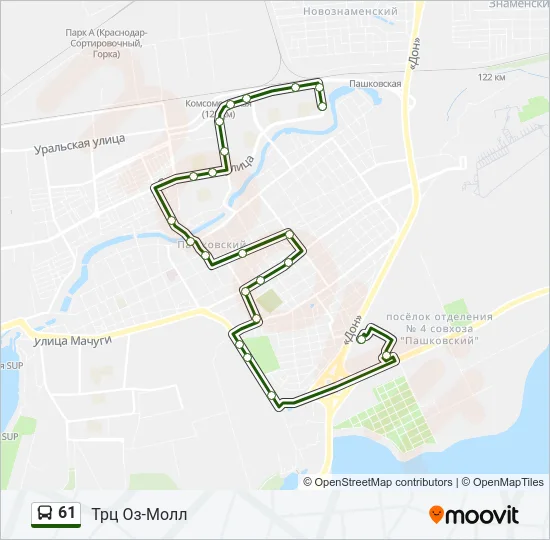 61 Bus Line Map