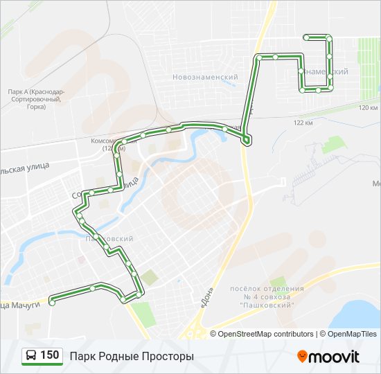 150 автобус в Иваново - маршрут на карте c остановками.