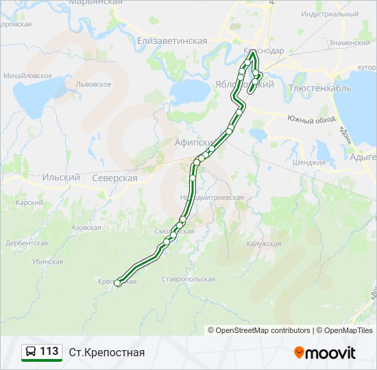 113 Bus Line Map