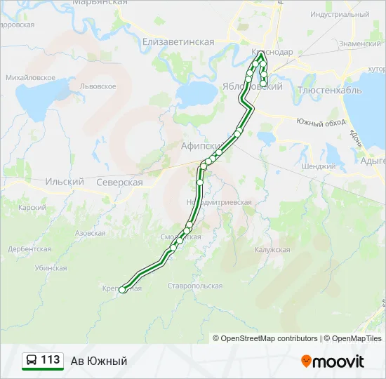 113 Bus Line Map