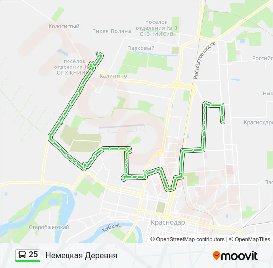 Автобус 25: карта маршрута