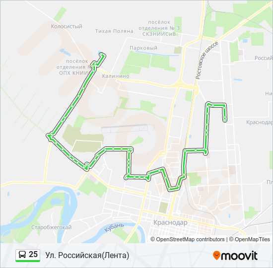 Маршрутка 25 маршрут на карте