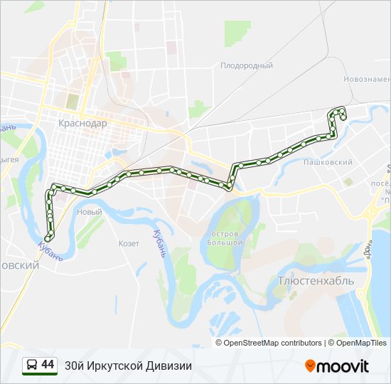 44 bus Line Map