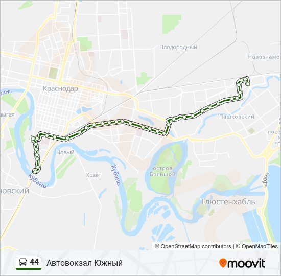 44 bus Line Map