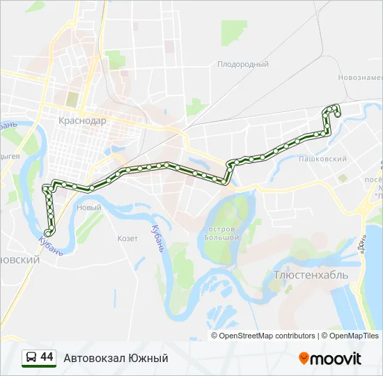 Автобус 44: карта маршрута