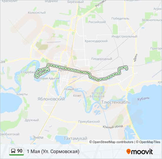 90 bus Line Map