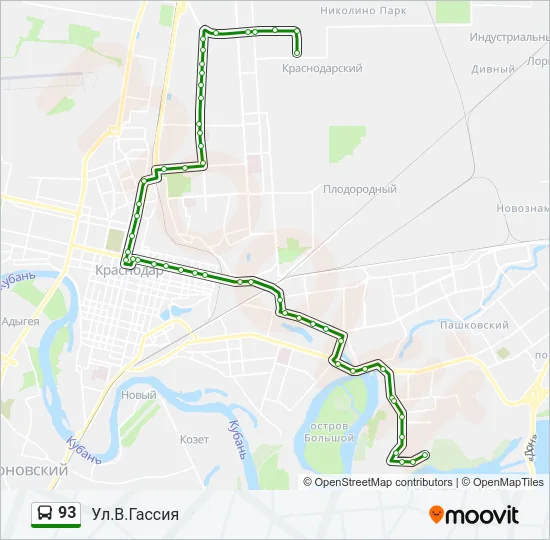 93 Bus Line Map